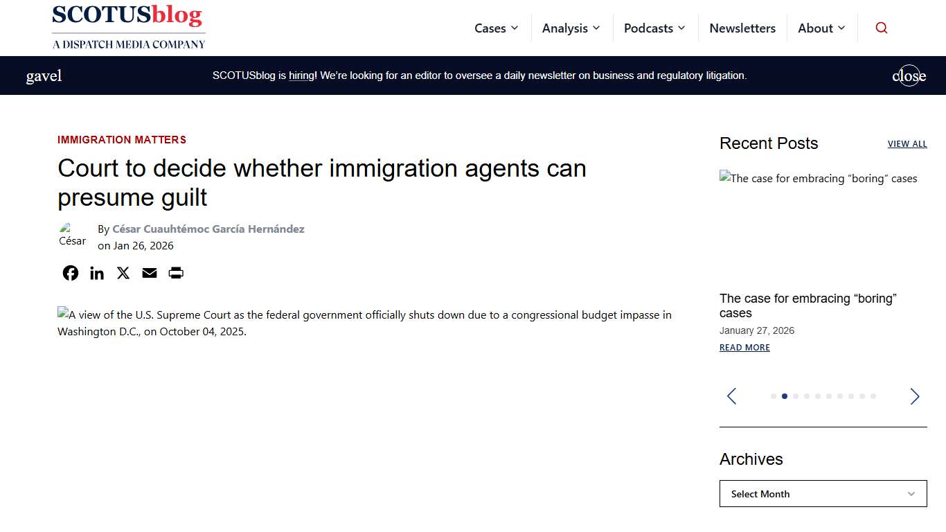 Court to decide whether immigration agents can presume guilt - SCOTUSblog